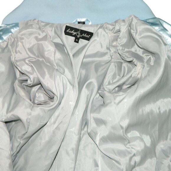 Baby Phat Vintage Satin Baby & Navy Blue Bomber Jacket Size XL Rare Hard to Find - Picture 10 of 15